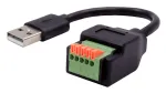 EXSYS USB-A isane 5-kontaktilise klemmliistu adapterkaabel l&uuml;litiga, USB 2.0, 15 cm EX-49129