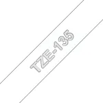 Brother TZe-135 lamineeritud lint, 12 mm x 8 m, valge l&auml;bipaistval