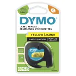 DYMO kaubam&auml;rgiga LetraTag kilesildid | 12 mm x 4 m rull | Must tr&uuml;kk kollasel | Mitmeotstarbelised isekleepuvad sildid LetraTag sildivalmistajatele