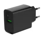 GEMBIRD USB kiirlaadija - Type A & C 2-pordiline 20W - Must