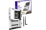 NZXT N7 B850 emaplaat, AMD B850, pesa AM5, ATX, DDR5, Wi-Fi, valge