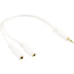 InLine Stereo Y-kaabel 3,5 mm stereopistik kahele 3,5 mm stereopesale valge/kuldne, 0,1 m