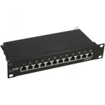 InLine patch-paneel 10 tolli Cat.6 12 porti 1U must RAL9005
