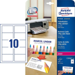 Avery Zweckform Quick&Clean C32026-25 visiitkaardid, valge, 54 x 85 mm, 270 g/m2, 250 kaarti (25 lehte)