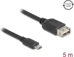 USB-kaabel DELOCK 81521 &mdash; USB 2.0, Micro‑USB B &rarr; USB A, 5 m, must