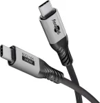 Goobay USB-C-kaabel, USB4 versioon 2.0, 1 m, must, h&otilde;bedane (74775)