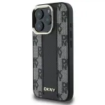DKNY DKHMP16LPCPVSLK K&otilde;va &uuml;mbris Apple iPhone 16 Pro jaoks, 6,3 tolli, must, ruuduline muster, MagSafe