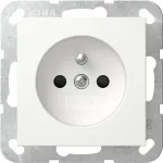 GIRA 448527 Schuko pistikupesa koos hingedatud kaanega ja m&auml;rgistusv&auml;ljaga, System 55, puhtvalge