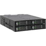 ICY DOCK - ToughArmor MB720MK-B V3 - 4x PCIe 4.0 M.2 NVMe 4x OCuLink-ile 1x 5.25 sahtliga mobiilses raamis, metallist, must, v&otilde;tmelukuga (tri-mode &uuml;hilduv)