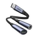 2-in-1 audio adapter Joyroom SY-C02 &mdash; USB-C kuni 3,5 mm + USB-C, must