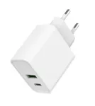 GEMBIRD USB kiirlaadija &ndash; 2 pordiga Type A ja C, 20 W &ndash; Valge
