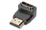DIGITUS HDMI-adapter, t&uuml;&uuml;p A, 90&deg; nurga all isane/emane, Ultra HD 60p, must kuld