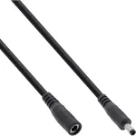 InLine DC pikenduskaabel, DC pistik isane/emane 4,0x1,7 mm, must, 2 m