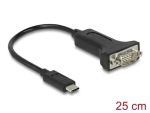 DELOCK 64307 Jadakaabel USB USB-C -> RS-232 (D-Sub 9) Must 0,25 m
