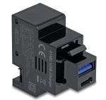 DELOCK Keystone moodul 41482 USB-C ja USB-A pistikutega, lame, must