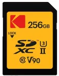 M&auml;lukaart Kodak EKMSD256GUHS2V2K SDXC UHS-II 256 GB lugemine 300 MB/s kirjutamine 270 MB/s U3 V90 klass 10
