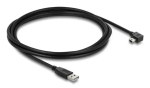 USB 2.0 kaabel DELOCK Type-A isane Mini-USB B isasele paremnurksele, 2 m, must