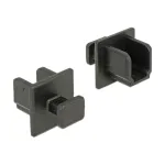 Pistikupesa turvakate DELOCK 64010, pol&uuml;prop&uuml;leen, must, 12,2&times;15,2&times;12 mm, 10 tk pakendis