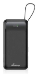 Akupank MediaRange MRMA753 10 000 mAh LiPo integreeritud kaablite, LC-ekraani, USB-C PD ja Quick Charge'iga, must