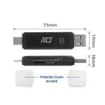 ACT USB-C/USB-A 3.0 kaardilugeja, must