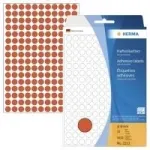 HERMA - p&uuml;sikleepuvad sildid - Punane - 8 mm &Uuml;mmargune 5632 silti (32 lehte x 176) (2212)