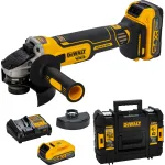 DEWALT DCG405S2T-QW 18V XR Juhtmeta Nurklihvija 125mm Harjadeta 2x5.0Ah Akuga, Laadija ja TSTAK Karp