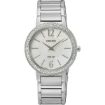 SEIKO SUP467P1 Naiste p&auml;ikeseenergia kvartskell 30,5mm roostevabast terasest h&otilde;bedane p&auml;rlmutterteemant