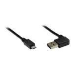 GoodConnections Alcasa USB 2.0 A to Micro-B kaabel, nurkne, kullatud, 1m, must