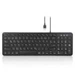 Perixx PERIBOARD-213 DE B juhtmega USB klaviatuur, saksa paigutus (QWERTZ), k&auml;&auml;rtl&uuml;liti, must