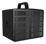 ICY BOX IB-3710-C31 10-kohaline USB 3.2 Gen 2 JBOD korpus 2,5-tollistele/3,5-tollistele SATA HDD/SSD-ketastele, &uuml;ksikrežiim, USB-C&ndash;C-kaabel, 200 W toiteplokk, must