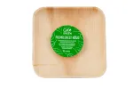 GoGreen Areca palmilehest taldrikud 15x15 cm ruudukujulised 10-pakk looduslikud &uuml;hekordsed