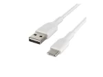 Kaabel PVC USB-C &ndash; USB-A 15 cm Valge