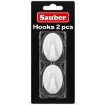 Sauber ovaalsed konksud, 3 x 4,7 cm, valge, 2 tk