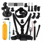Tarvikute komplekt Puluz PKT18 action-kaameratele &mdash; 20-osaline komplekt, &uuml;hildub Osmo Action 5, Pro, Insta360 Ace Pro 2-ga