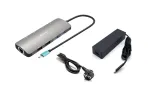 i-tec Metal USB-C Nano 2x Display dokkimisjaam PD 100 W + laadija 100 W