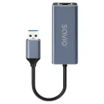 V&otilde;rguliidese adapter SAVIO AK-83 USB Type-A-pistik RJ-45, 5 Gbit/s, must