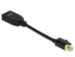 DeLOCK - DisplayPort-adapter - Mini DisplayPort (M) lukustusega DisplayPort (W) - DisplayPort 1,4 - 15cm - Halogeenivaba, 8K tugi - Must (65978)