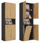 Top E Shop NEL 1K DK ANT/ART KP vannitoakapp, grafiit/tamm