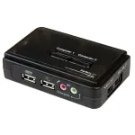 StarTech.com 2-pordiline must USB KVM-l&uuml;liti komplekt heli ja kaablitega