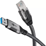 Goobay kaabli soovahetaja USB A RJ-45 15 m Must H&otilde;bedane