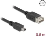 USB 2.0 kaabel DELOCK 81523, Mini-USB B to USB A, 0,5 m, must