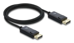 DELOCK koaksiaalne DisplayPort-kaabel 16K 60 Hz 80 Gbps, DisplayPort-DisplayPort, 2 m, must, punutud kate