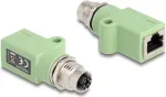 Delock 60682 M12 X-koodiga 8-kontaktiline pesa-RJ45 pesa adapter, Cat.5e, sirge, roheline
