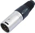 5-kontaktiline XLR-pistik Omnitronic 30208420 &mdash; isane/emane helipistik tasakaalustatud signaalide jaoks
