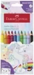 V&auml;rvipliiatsid Faber-Castell Einhorn Jumbo Grip &mdash; 10 tk, jumbo kolmnurkne haare, pehme s&uuml;damik