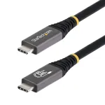 StarTech.com 50cm (1.6ft) USB4 kaabel, 80 Gbps, USB-IF sertifitseeritud USB-C kaabel, 240 W PD, 8K 120 Hz/4K 240 Hz DP2.1 DP80, TPE-kate, Thunderbolt 4 &uuml;hilduv &ndash; must USB-C juhe