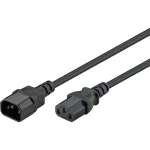 Wentronic Goobay Kaltger&auml;te Verl&auml;ngerung, 2 m, Schwarz - Ger&auml;testecker C14 (Kaltger&auml;teanschluss) > Ger&auml;tebuchse C13 (Kaltger&auml;teanschluss) (50081)