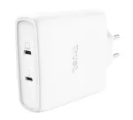 Laadija TRUST Maxo 100W 2-Port USB-C GaN &mdash; 100 W, 2x USB-C, 20 V max, vahelduvvool, siseruumidesse, 2 m kaabel, valge