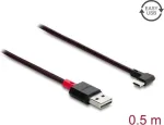 Delock EASY-USB 2.0 kaabel Type-A isane USB Type-C isasele nurga all vasakule/paremale 0,5 m must (81545)