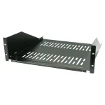 EFB-Elektronik 19 inch 3U Fixed Shelf, Depth 450 mm, Load Capacity 36 kg, RAL9005 (Jet Black)